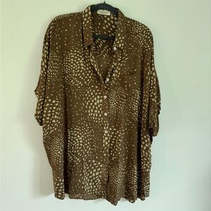 Brown Patterned Women's Top